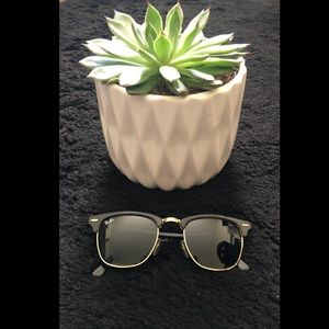 Aunthentic Black&Gold RayBan Clubmaster Sunglasses